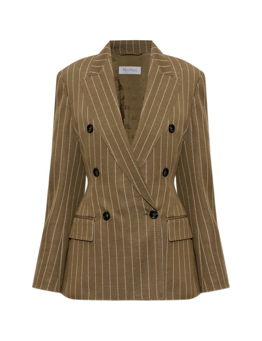 Blazer doppiopetto gessato in jersey balta in verde 