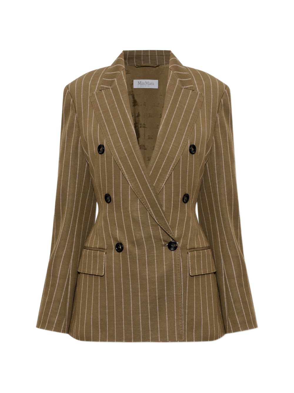 Blazer doppiopetto gessato in jersey balta in verde 