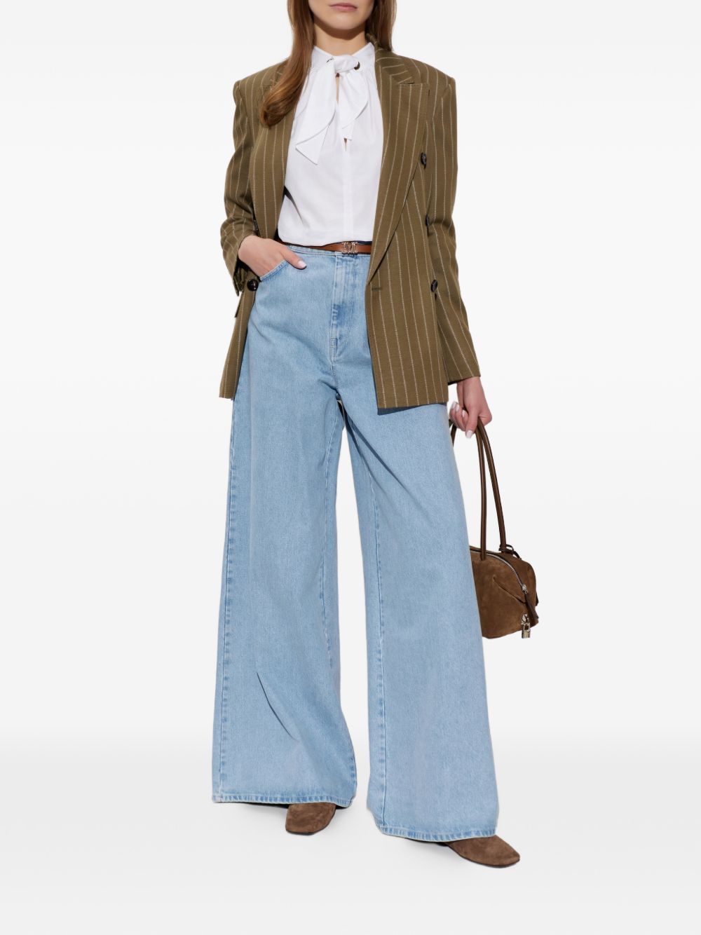 Blazer doppiopetto gessato in jersey balta in verde 