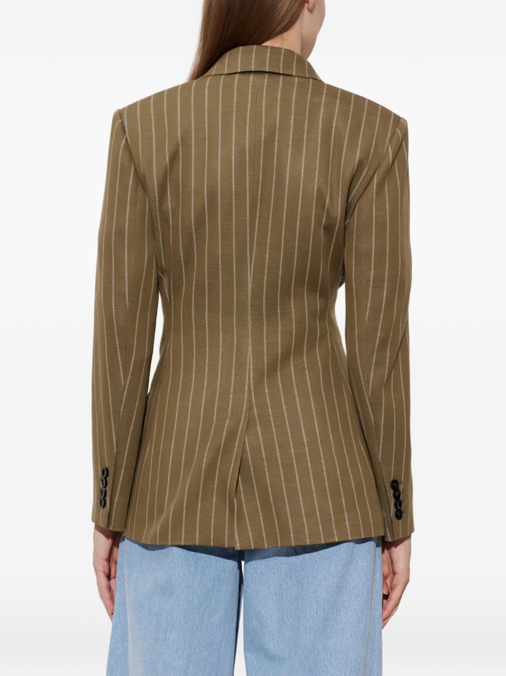 Blazer doppiopetto gessato in jersey balta in verde 