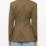 Blazer doppiopetto gessato in jersey balta in verde 