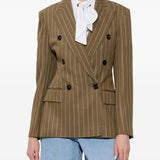 Blazer doppiopetto gessato in jersey balta in verde 