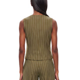 Gilet gessato Riccio in verde 