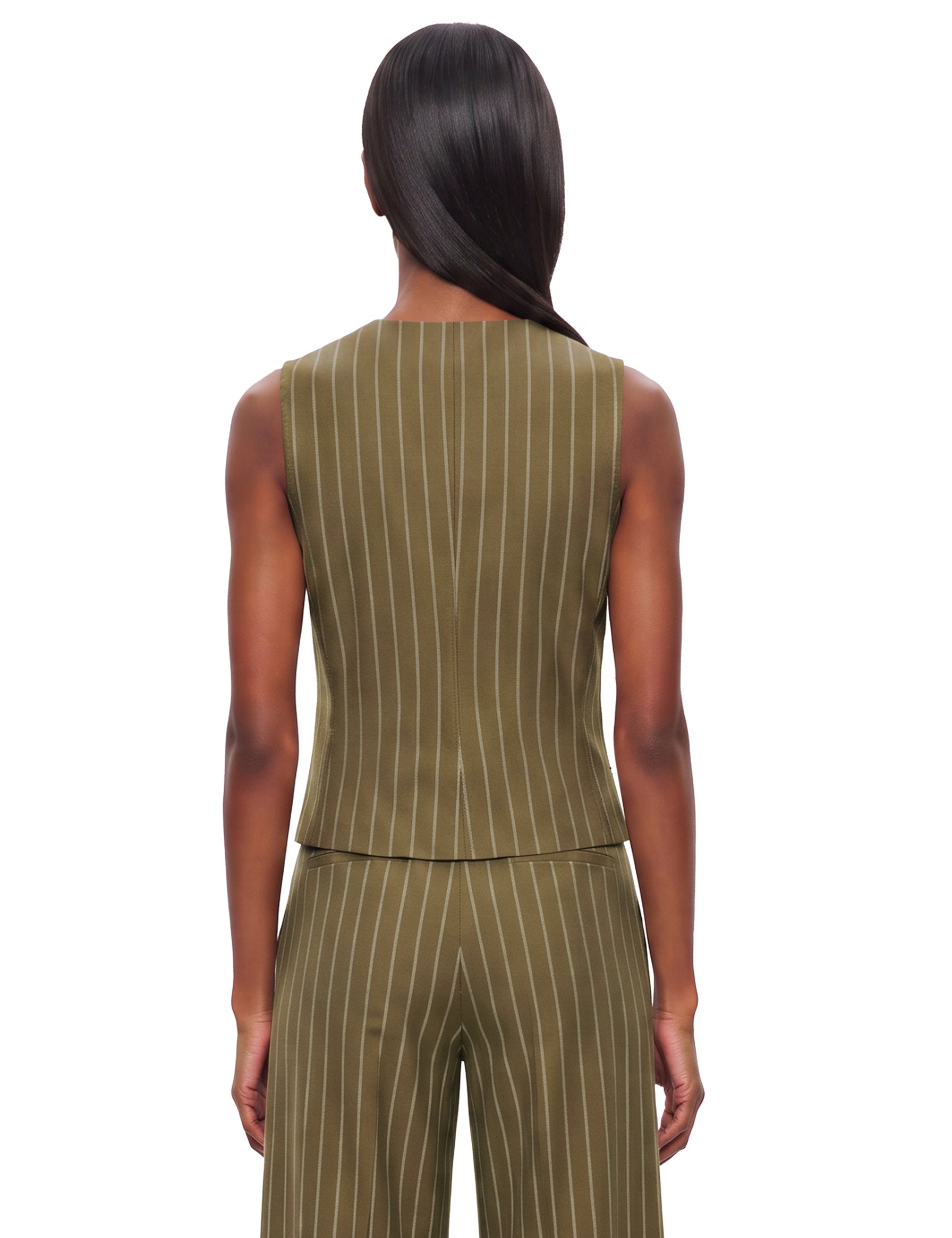 Gilet gessato Riccio in verde 