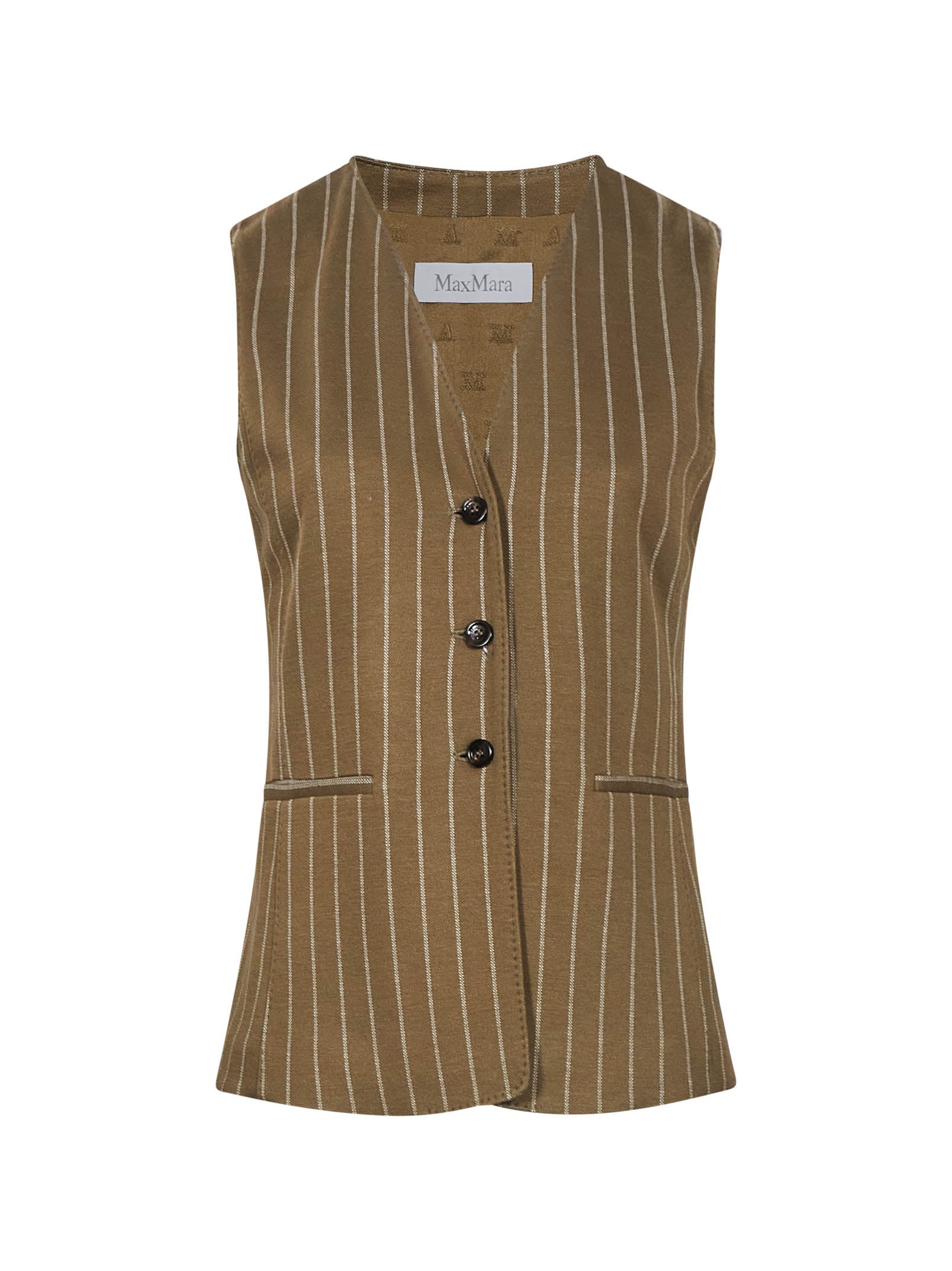 Gilet gessato Riccio in verde 