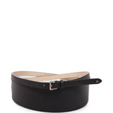 Cintura in pelle con placca logo ulino in marrone 