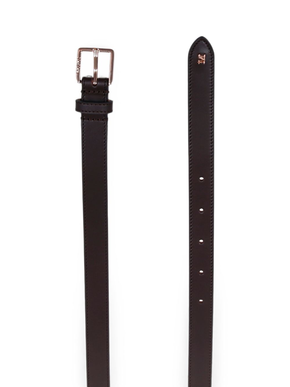 Cintura in pelle con placca logo ulino in marrone 