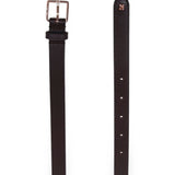 Cintura in pelle con placca logo ulino in marrone 