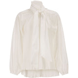 Blusa con fiocco valle in bainco 