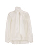 Blouse with bow in white cotton lawn