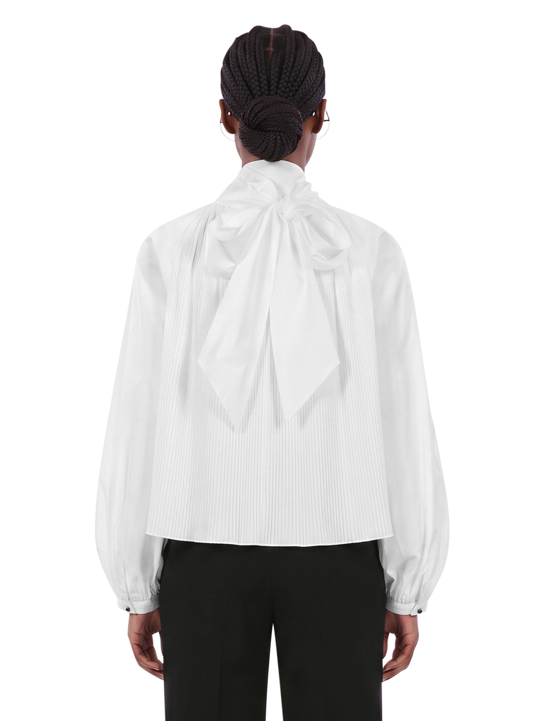 Blusa con fiocco Valle in bainco 