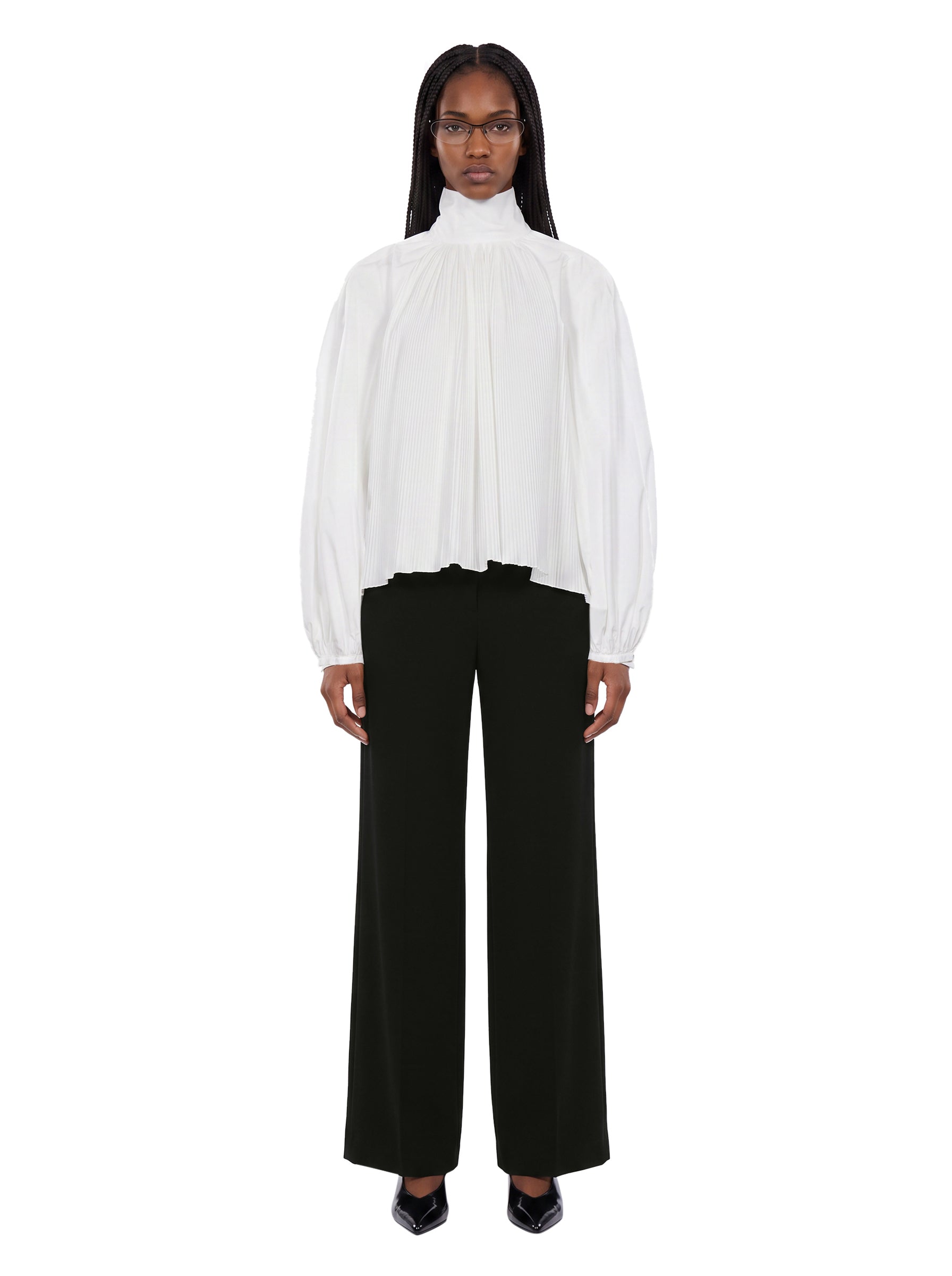 Blusa con fiocco Valle in bainco 