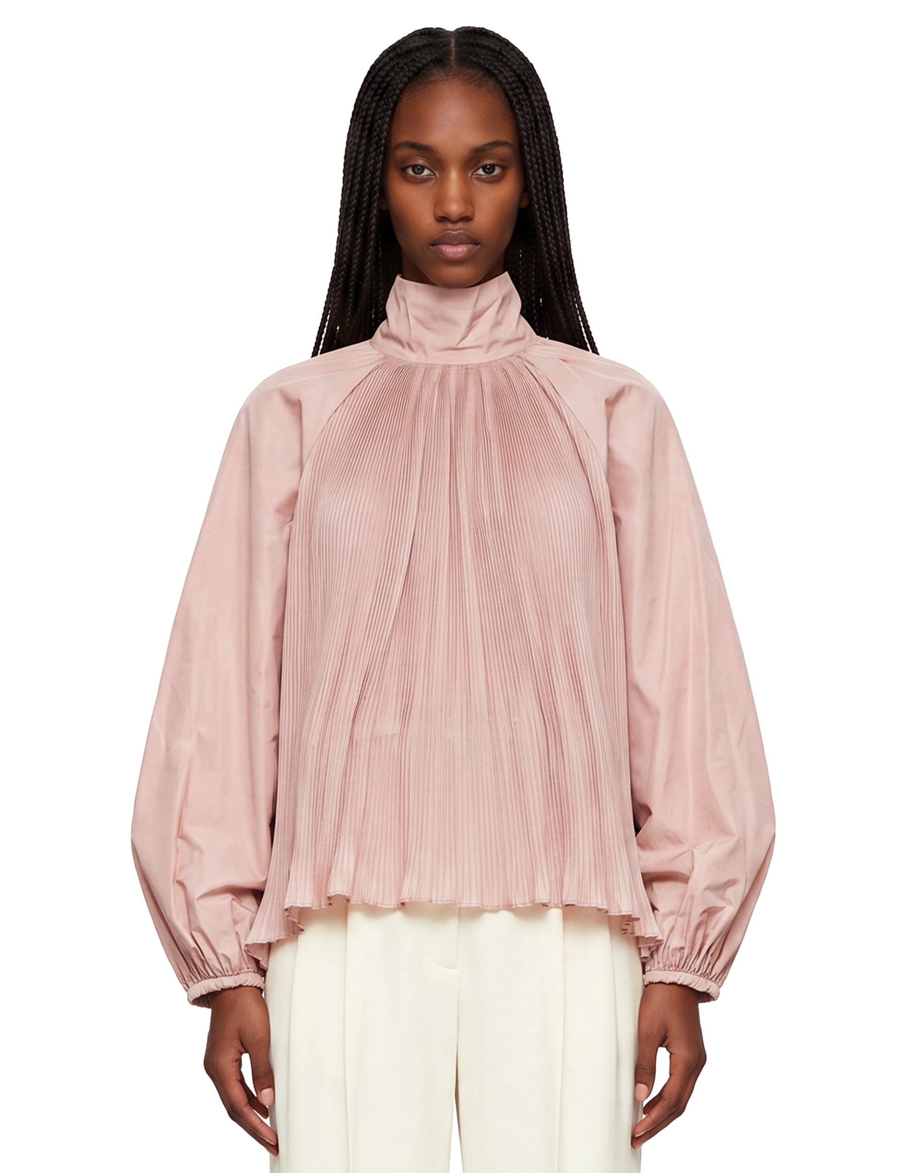 Blusa in taffetà di seta Valle in rosa 