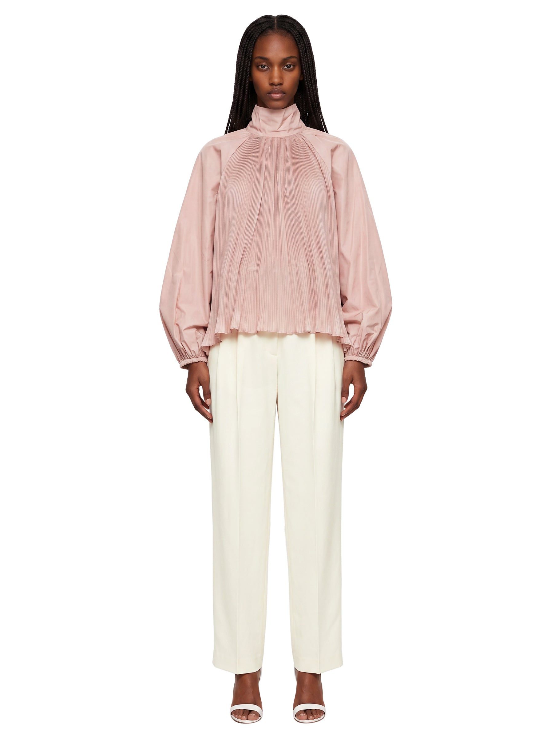 Blusa in taffetà di seta Valle in rosa 