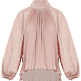 Blusa in taffetà di seta Valle in rosa 