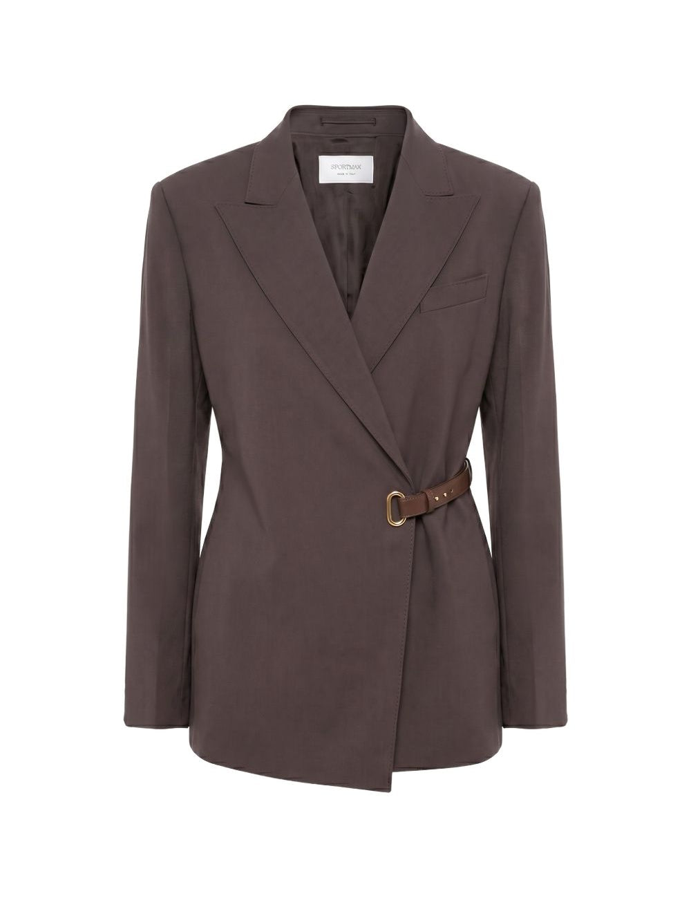 Blazer a portafoglio con cintura cinta in marrone 