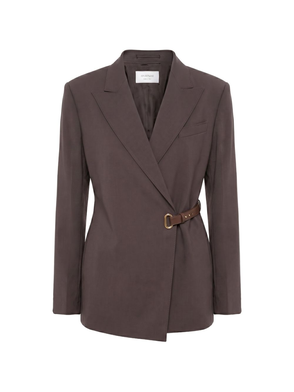 Blazer a portafoglio con cintura cinta in marrone 