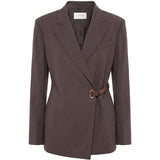 Blazer a portafoglio con cintura cinta in marrone 