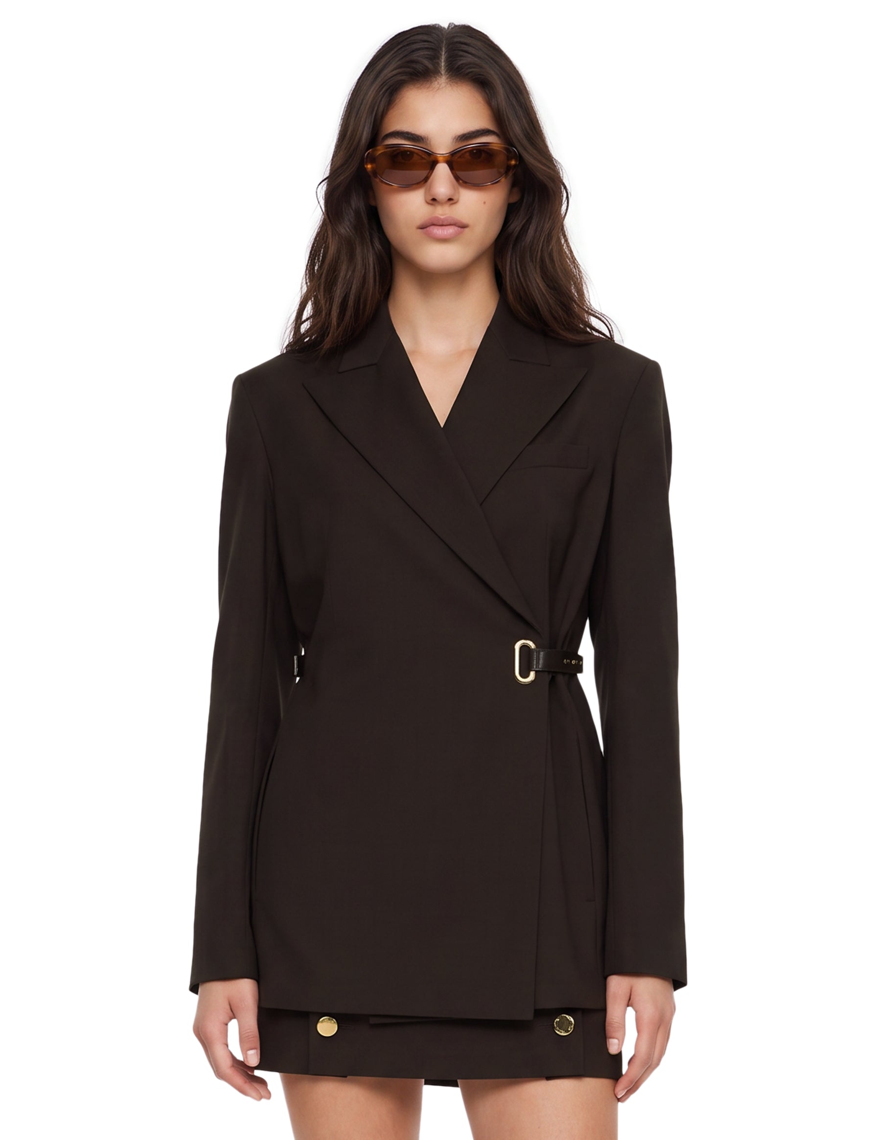 Blazer a portafoglio Cinta in marrone 