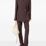 Blazer a portafoglio con cintura cinta in marrone 