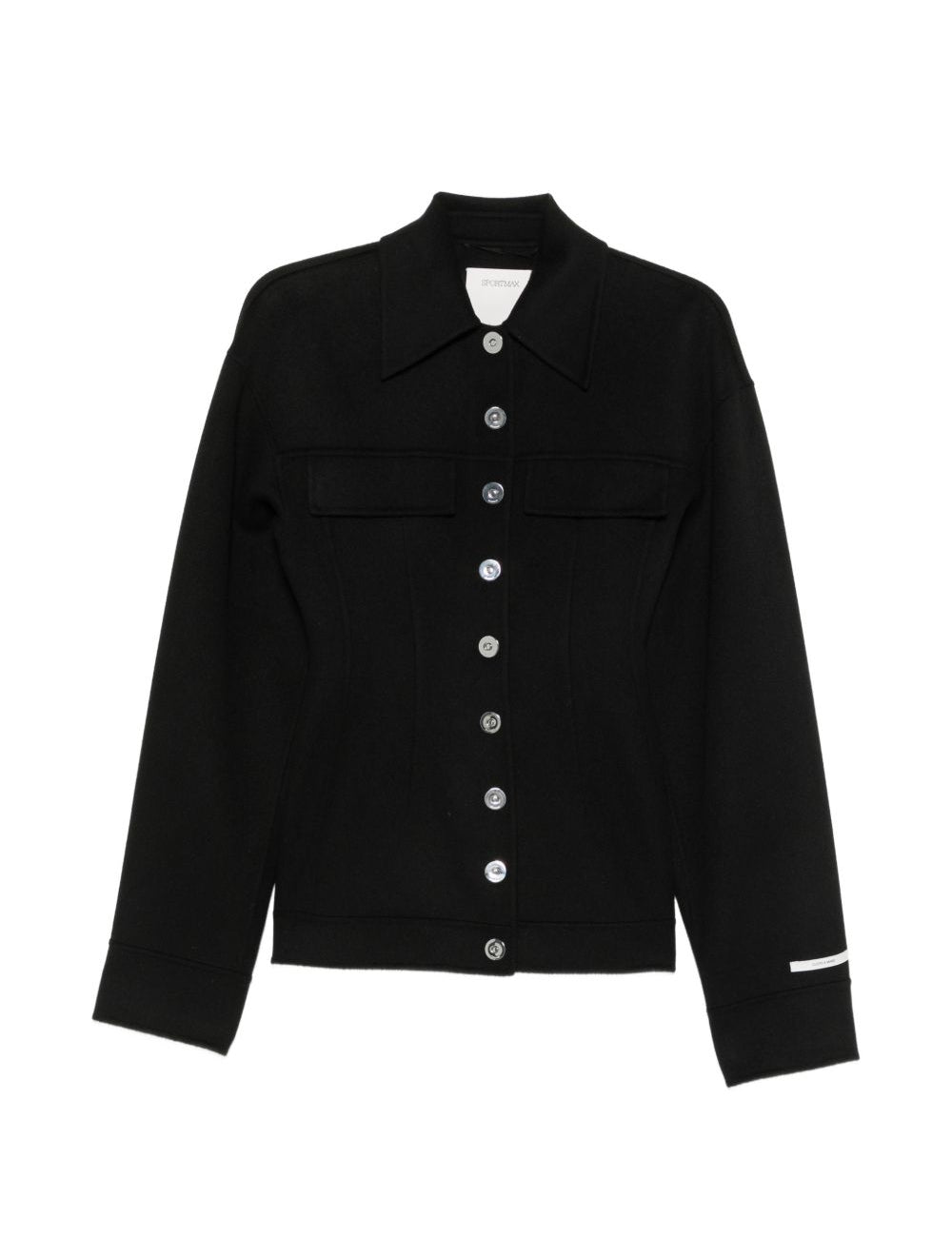 Cappotto corto aderente in vita arena in nero 