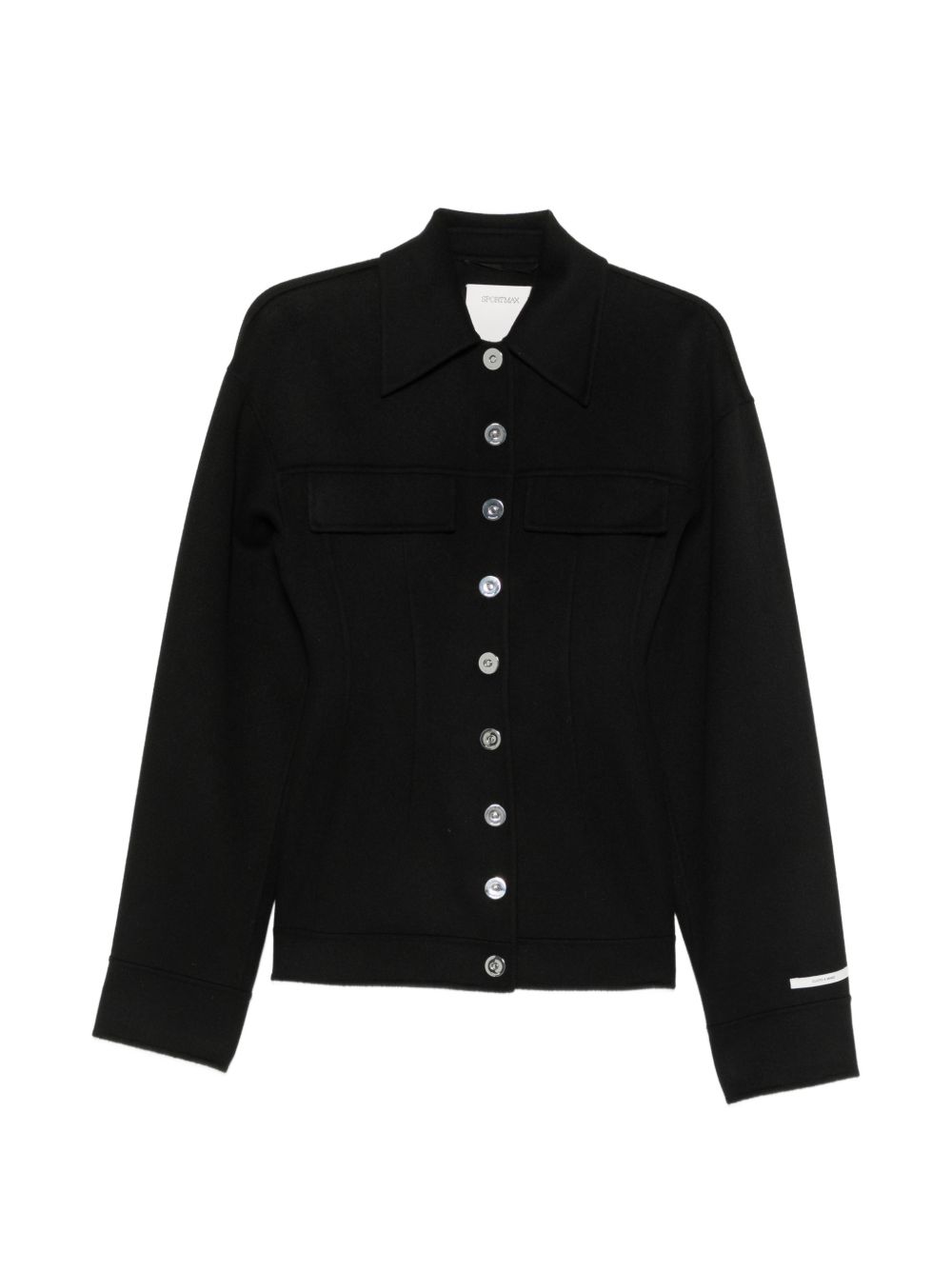 Cappotto corto aderente in vita arena in nero 