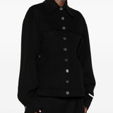 Cappotto corto aderente in vita arena in nero 