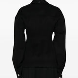Cappotto corto aderente in vita arena in nero 