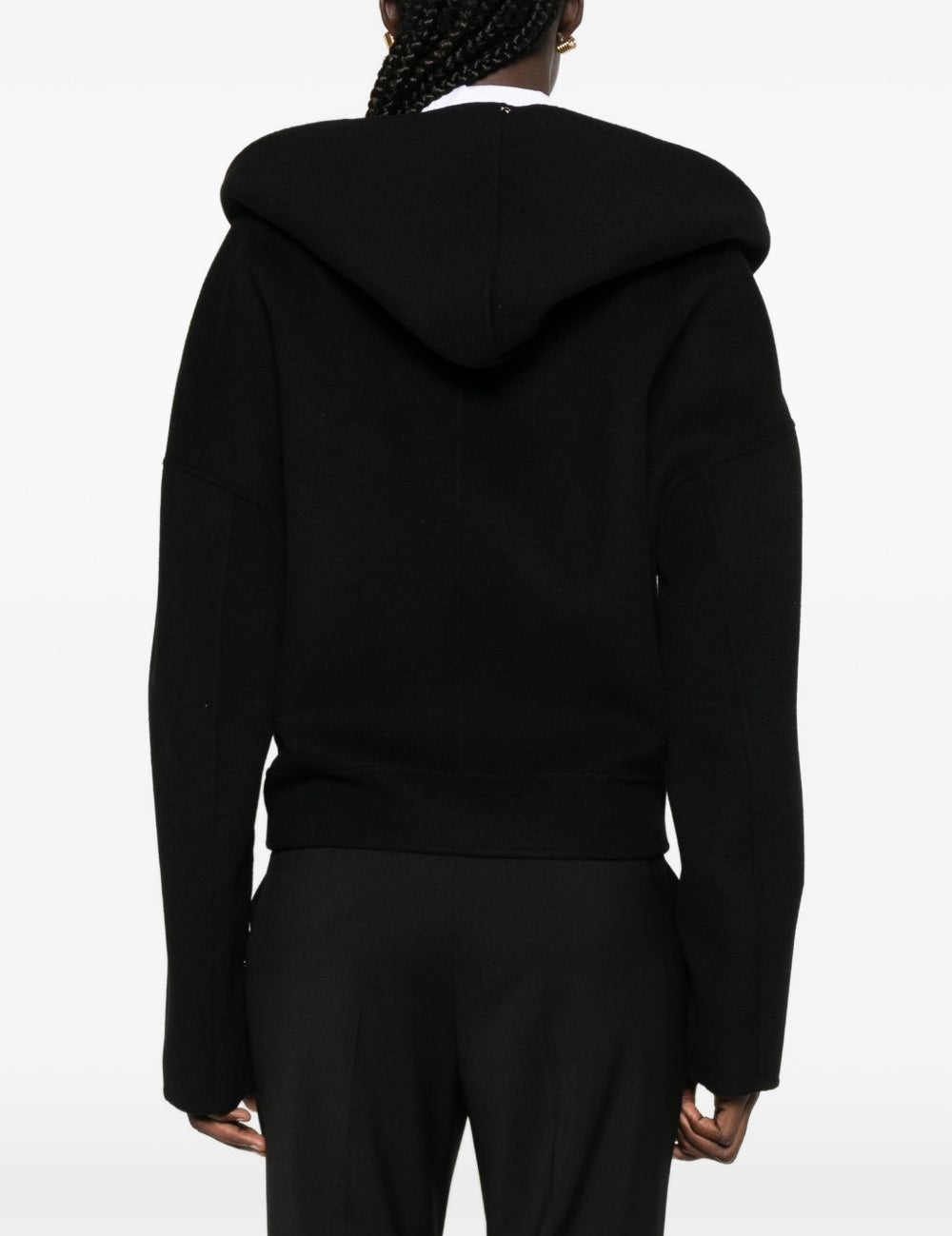 Giacca crop con cappuccio idoneo in nero 