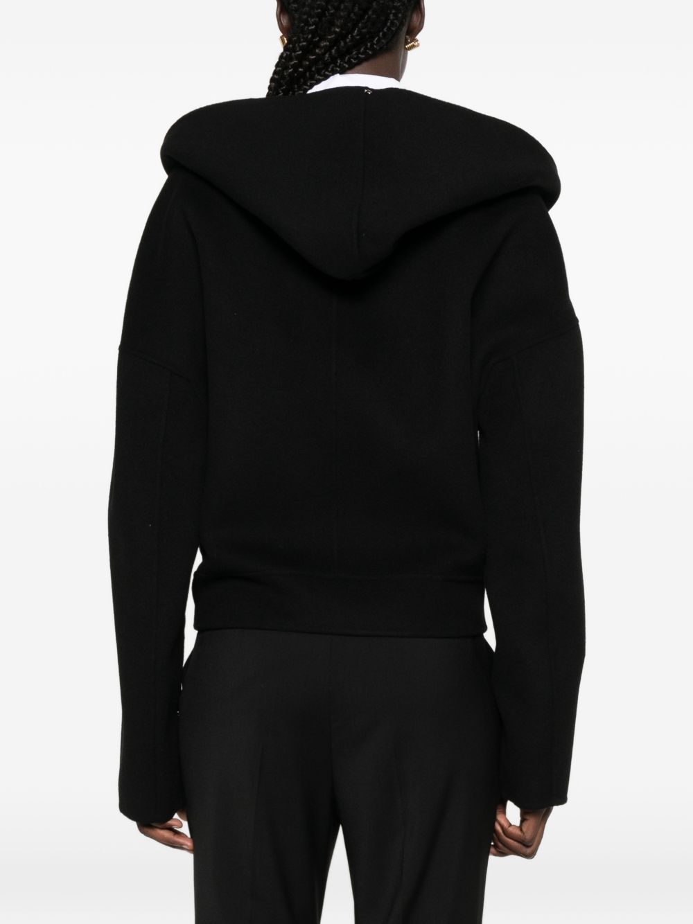 Giacca crop con cappuccio idoneo in nero 