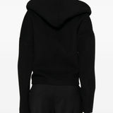 Giacca crop con cappuccio idoneo in nero 