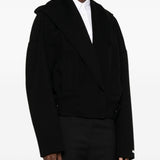 Giacca crop con cappuccio idoneo in nero 