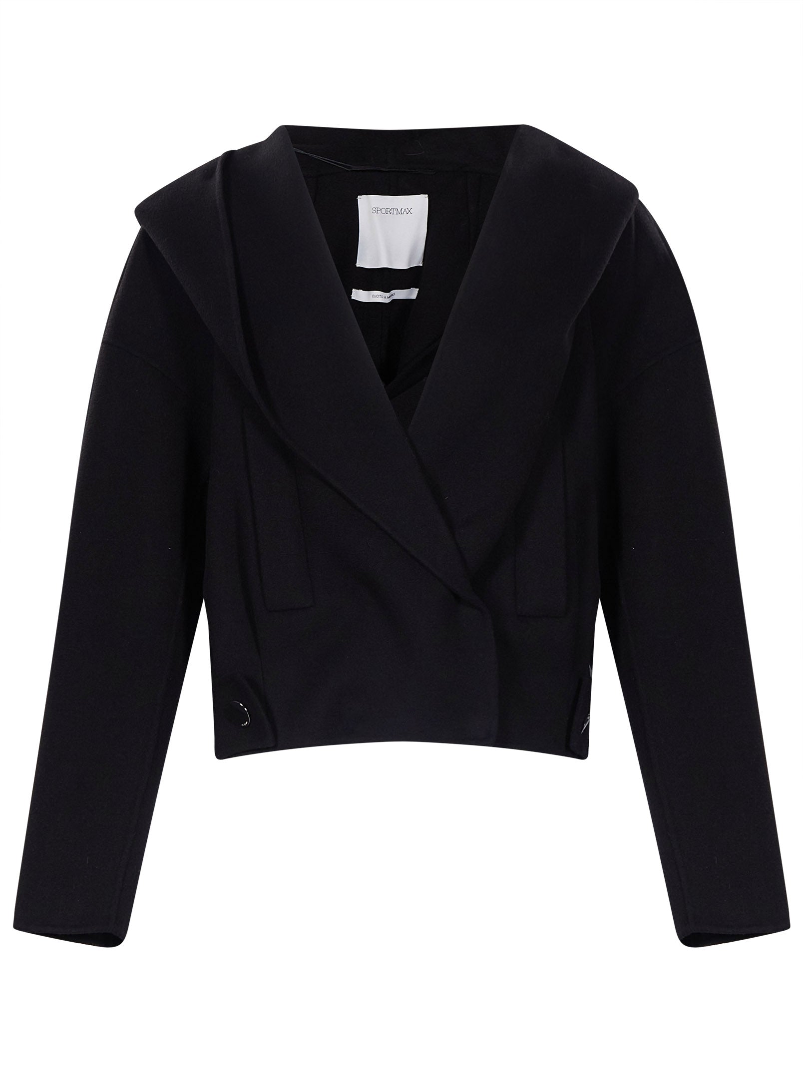 Giacca crop con cappuccio idoneo in nero 