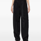 Pantaloni con finitura satinata stagno in nero 