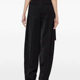 Pantaloni con finitura satinata stagno in nero 