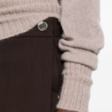 Gonna sartoriale Ottuso in marrone 