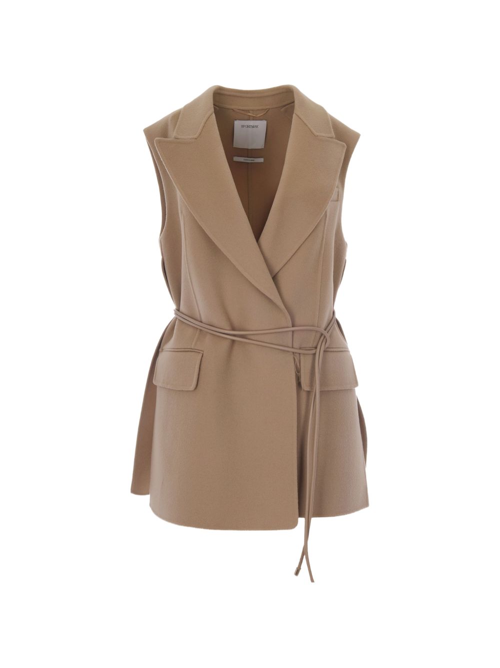 Gilet con cintura rapido in beige 