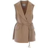 Gilet con cintura rapido in beige 