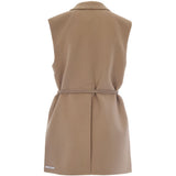 Gilet con cintura rapido in beige 
