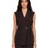 Gilet Bottone in marrone 