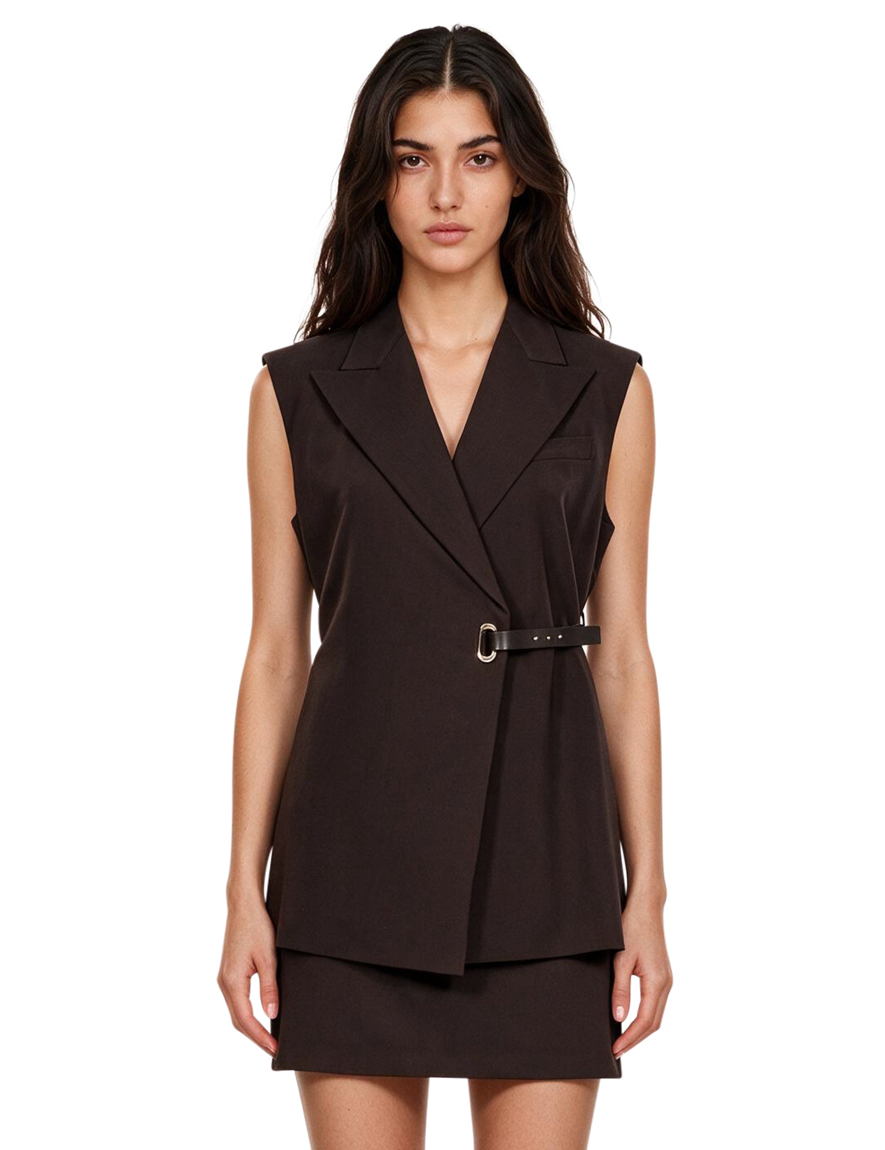 Gilet Bottone in marrone 