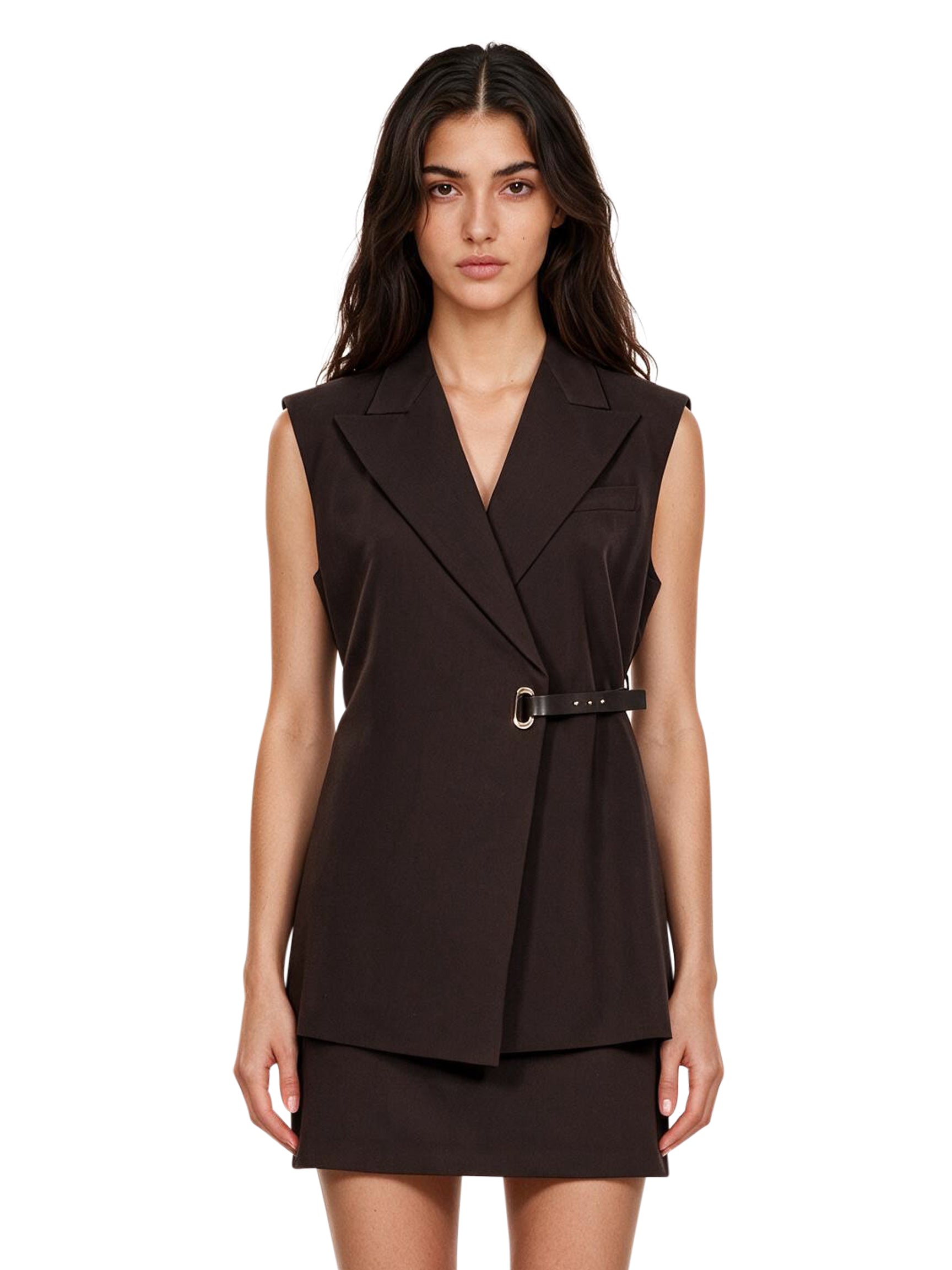 Gilet Bottone in marrone 