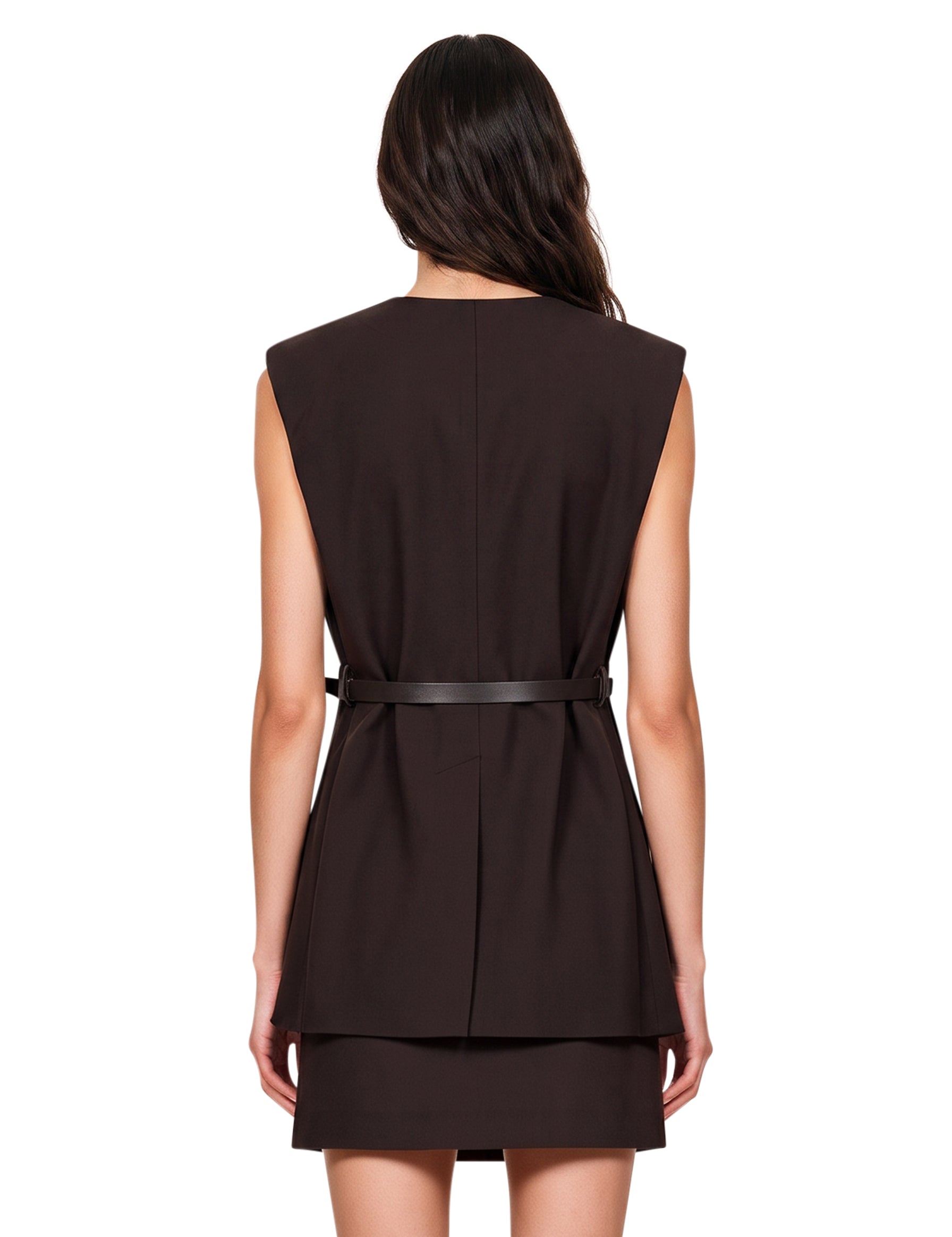 Gilet Bottone in marrone 