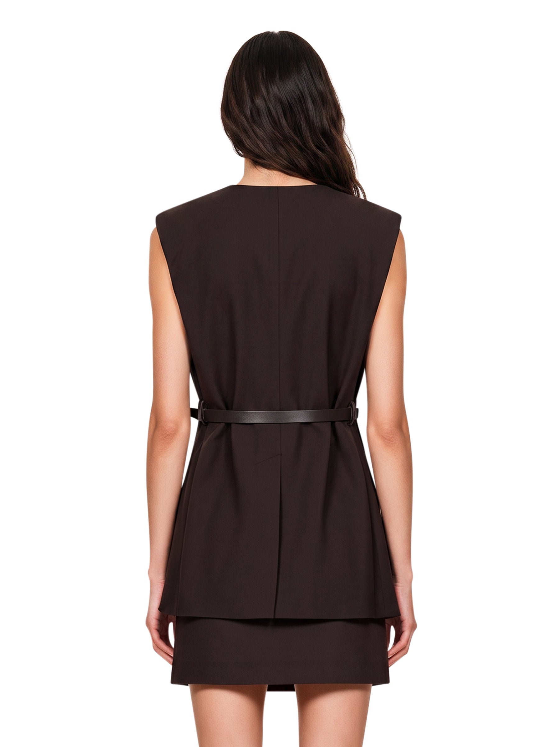 Gilet Bottone in marrone 