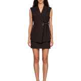 Gilet Bottone in marrone 