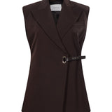 Gilet Bottone in marrone 