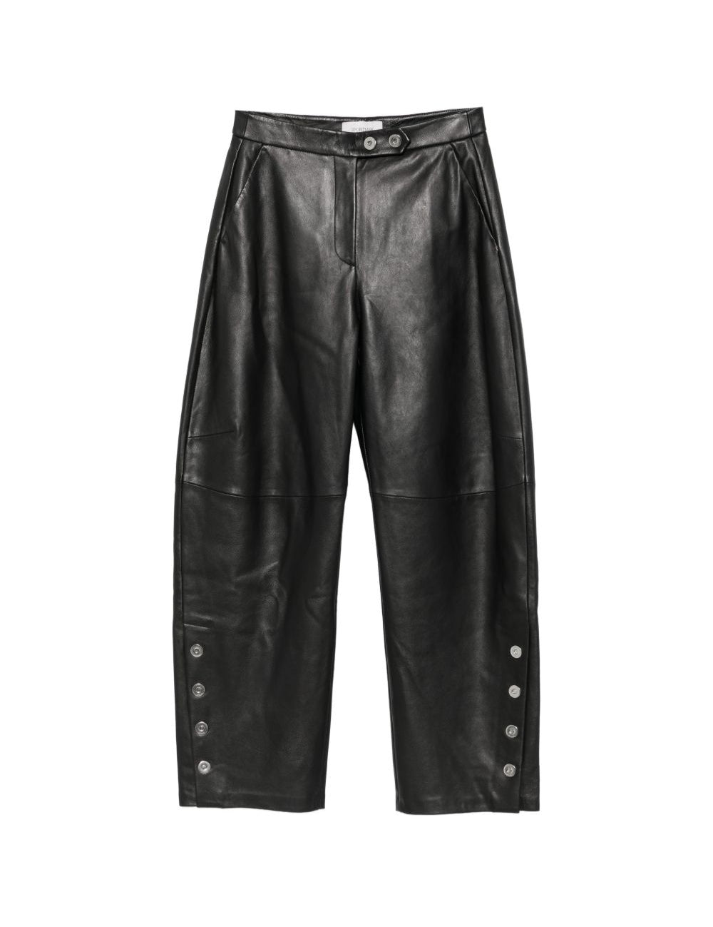 Pantaloni in pelle cinepresa in nero 