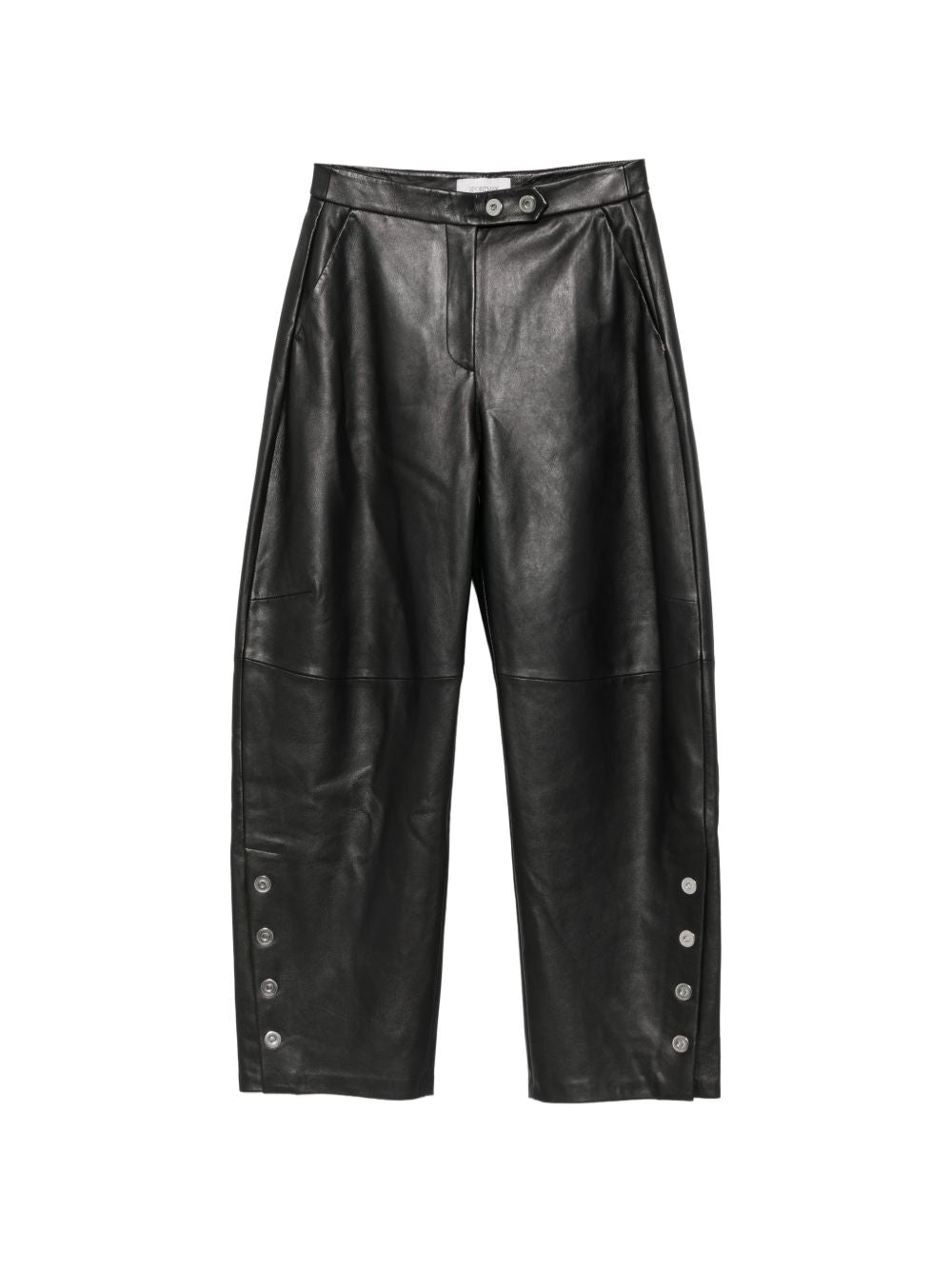 Pantaloni in pelle cinepresa in nero 