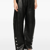 Pantaloni in pelle cinepresa in nero 
