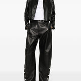 Pantaloni in pelle cinepresa in nero 